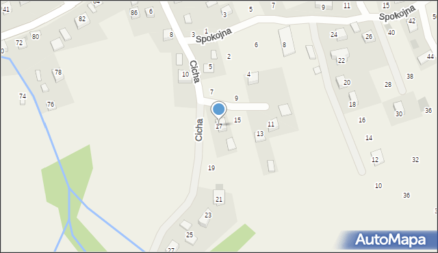 Krzeczów, Cicha, 17, mapa Krzeczów