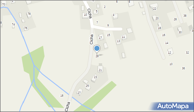 Krzeczów, Cicha, 19, mapa Krzeczów