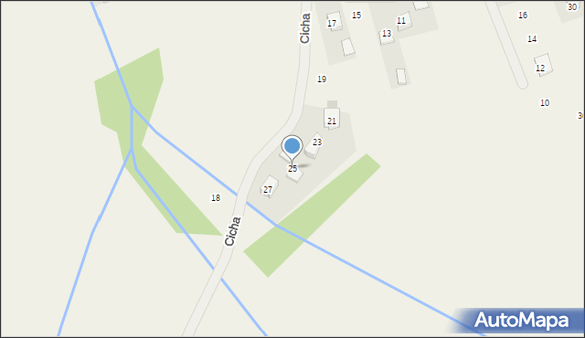 Krzeczów, Cicha, 25, mapa Krzeczów