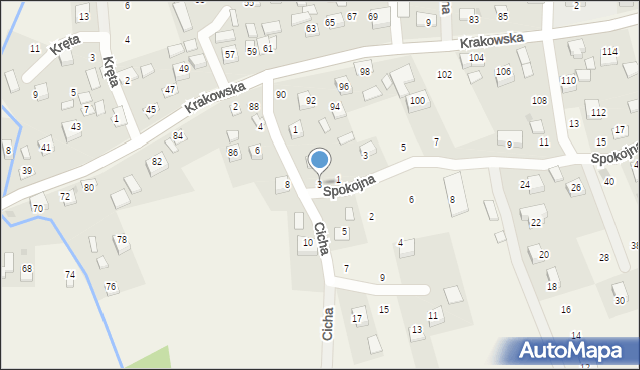 Krzeczów, Cicha, 3, mapa Krzeczów