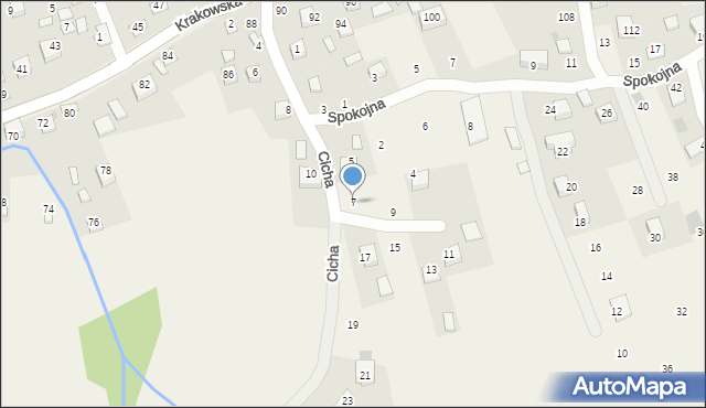 Krzeczów, Cicha, 7, mapa Krzeczów