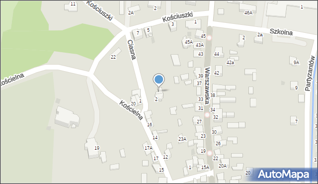 Kunów, Ciasna, 4, mapa Kunów