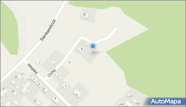 Kurzętnik, Cicha, 8, mapa Kurzętnik