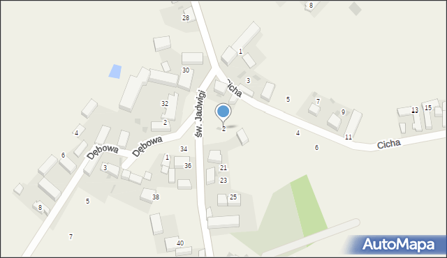 Kuźniczysko, Cicha, 2, mapa Kuźniczysko