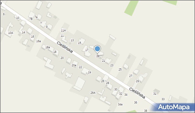 Kwaśniów Dolny, Cieślińska, 19, mapa Kwaśniów Dolny