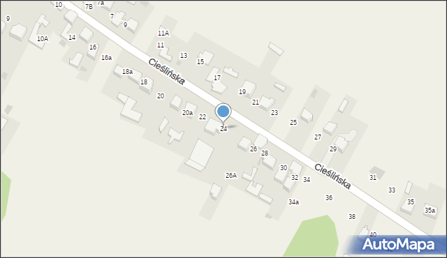 Kwaśniów Dolny, Cieślińska, 24, mapa Kwaśniów Dolny
