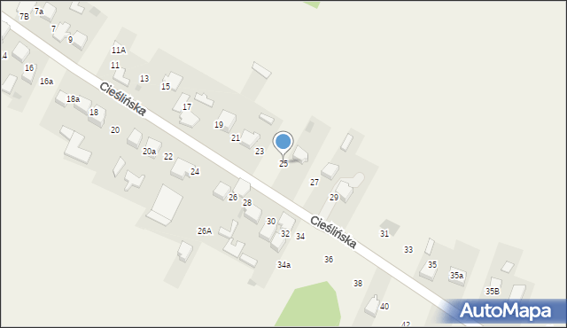 Kwaśniów Dolny, Cieślińska, 25, mapa Kwaśniów Dolny