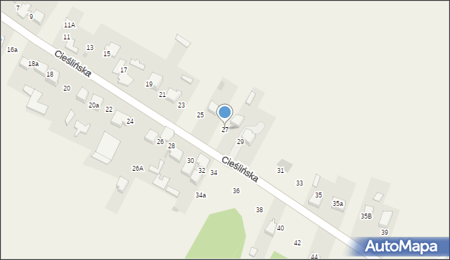 Kwaśniów Dolny, Cieślińska, 27, mapa Kwaśniów Dolny