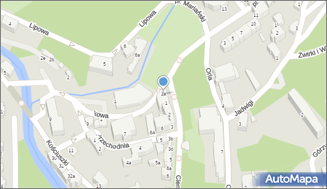 Lądek-Zdrój, Cienista, 1a, mapa Lądek-Zdrój