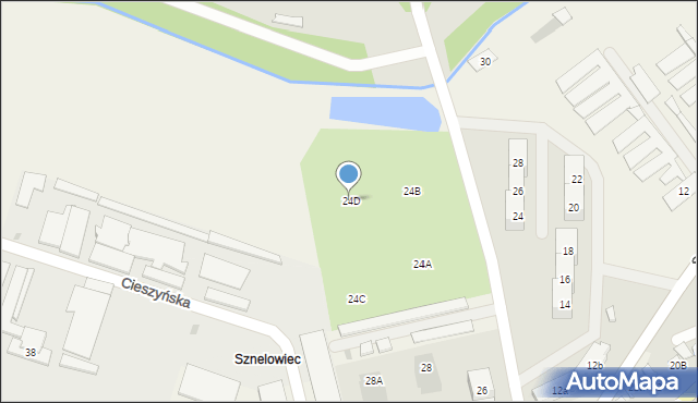 Łąka, Cieszyńska, 24D, mapa Łąka