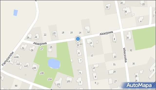 Laski, Cicha, 11, mapa Laski
