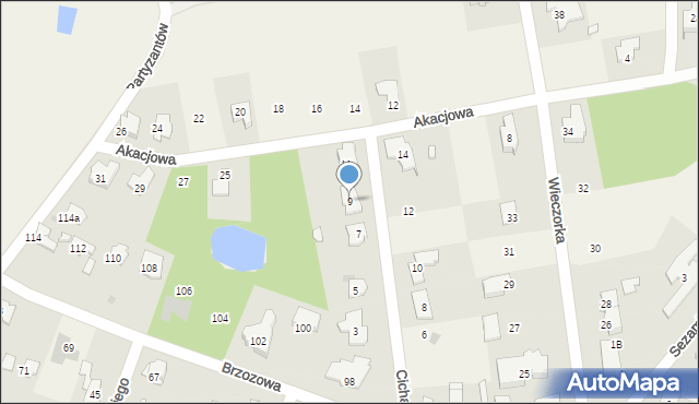 Laski, Cicha, 9, mapa Laski