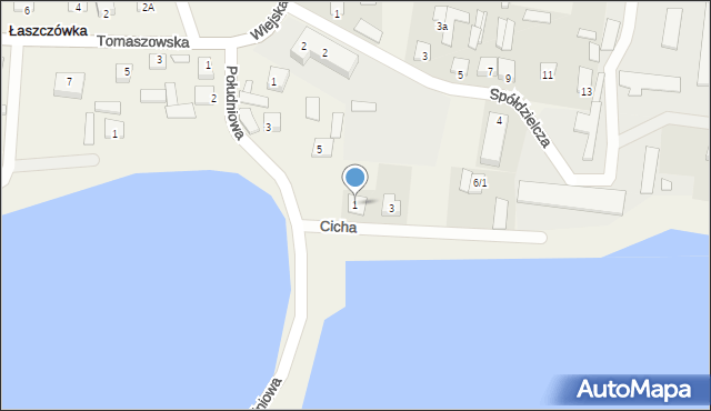 Łaszczówka, Cicha, 1, mapa Łaszczówka