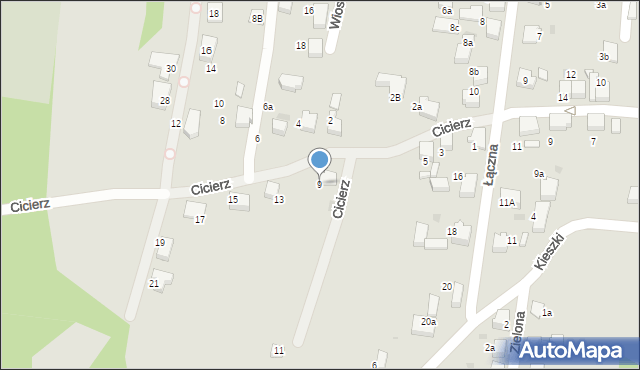 Łaziska Górne, Cicierz, 9, mapa Łaziska Górne