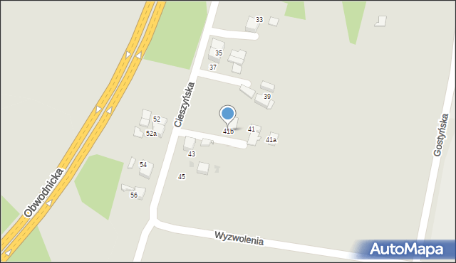 Łaziska Górne, Cieszyńska, 41b, mapa Łaziska Górne