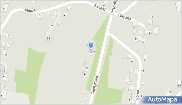 Łaziska Górne, Cieszyńska, 4a, mapa Łaziska Górne