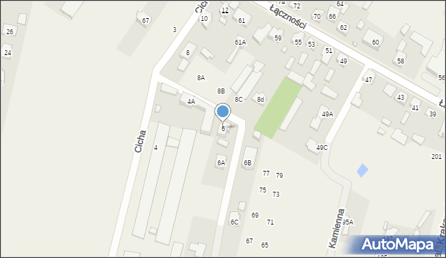Łazy, Cicha, 6, mapa Łazy