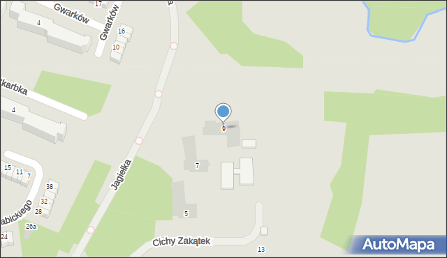 Łęczna, Cichy Zakątek, 9, mapa Łęczna