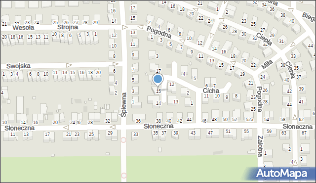 Legnica, Cicha, 15, mapa Legnicy