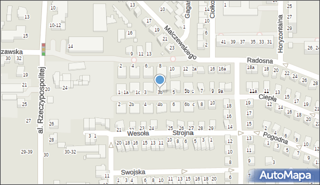 Legnica, Ciepła, 3b, mapa Legnicy