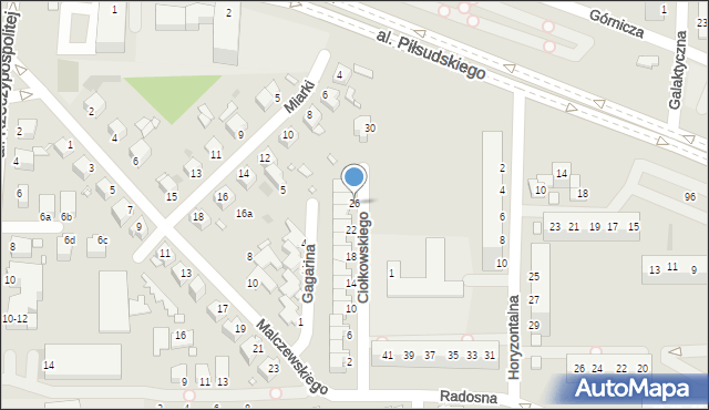 Legnica, Ciołkowskiego Konstantego, 26, mapa Legnicy