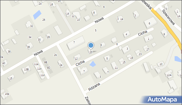 Łęgowo, Cicha, 10, mapa Łęgowo