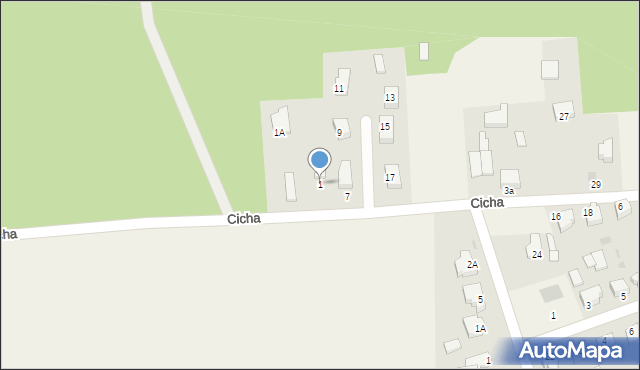 Leźno, Cicha, 1, mapa Leźno