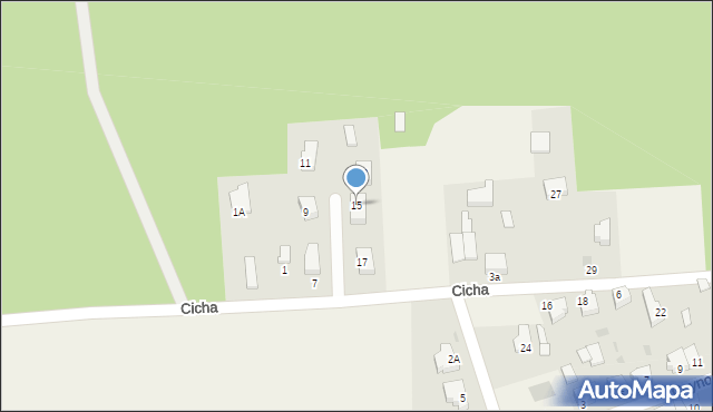 Leźno, Cicha, 15, mapa Leźno