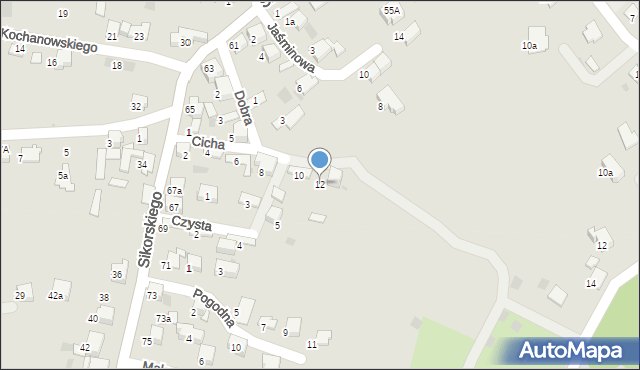 Libiąż, Cicha, 12, mapa Libiąż