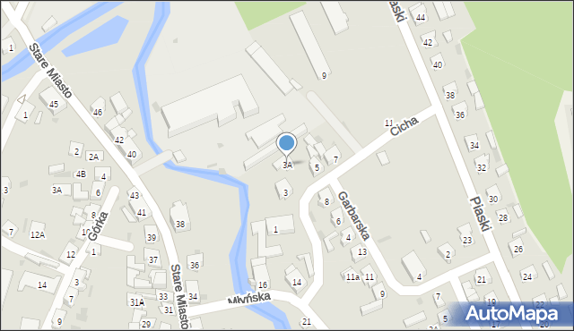 Lidzbark, Cicha, 3A, mapa Lidzbark