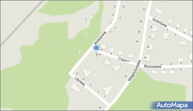 Łobez, Cisowa, 5, mapa Łobez