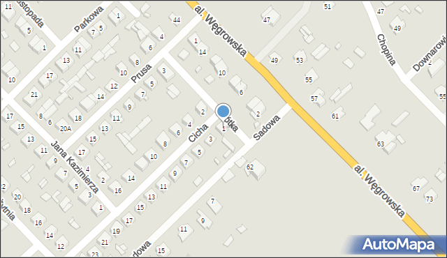 Łochów, Cicha, 1, mapa Łochów