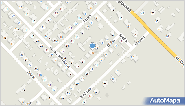 Łochów, Cicha, 10, mapa Łochów