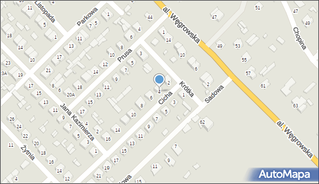 Łochów, Cicha, 4, mapa Łochów