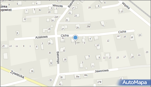 Łodygowice, Cicha, 2, mapa Łodygowice