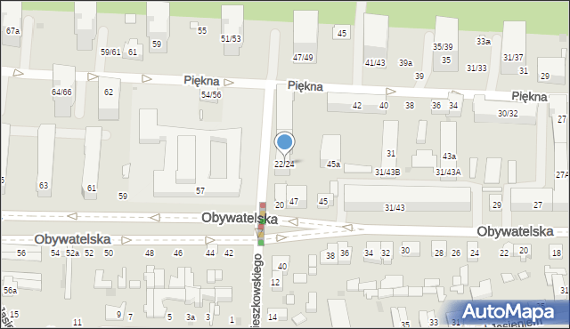 Łódź, Cieszkowskiego Augusta, 22/24, mapa Łodzi