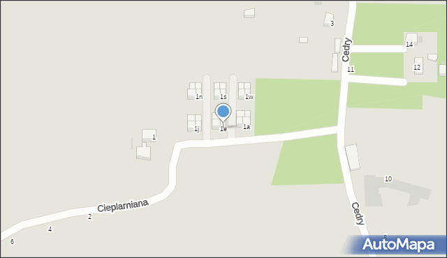 Łódź, Cieplarniana, 1e, mapa Łodzi