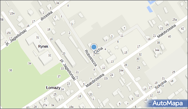 Łomazy, Cicha, 2, mapa Łomazy