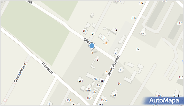 Łomianki, Cienista, 3, mapa Łomianki