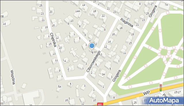 Łomża, Ciborowskiego Edwarda, 5, mapa Łomży