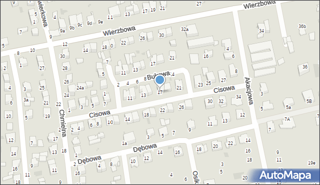 Lubartów, Cisowa, 17, mapa Lubartów