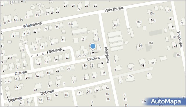 Lubartów, Cisowa, 27, mapa Lubartów