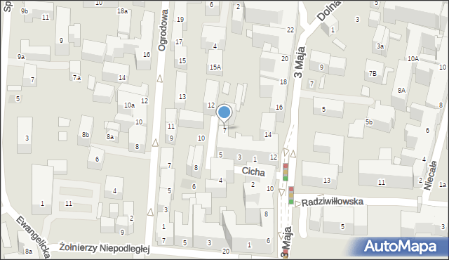 Lublin, Cicha, 7, mapa Lublina