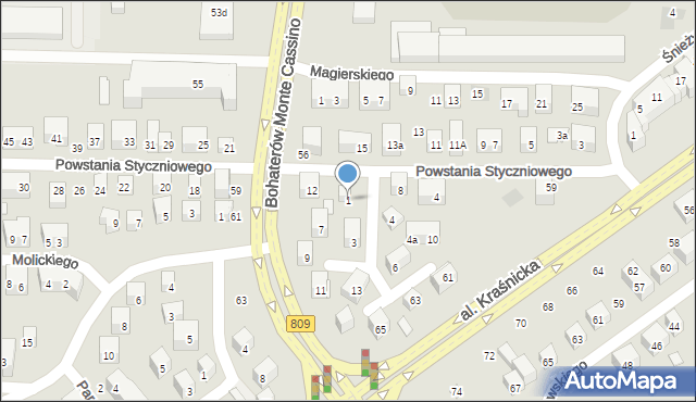 Lublin, Cieszkowskiego-Ćwieka Kajetana, 1, mapa Lublina