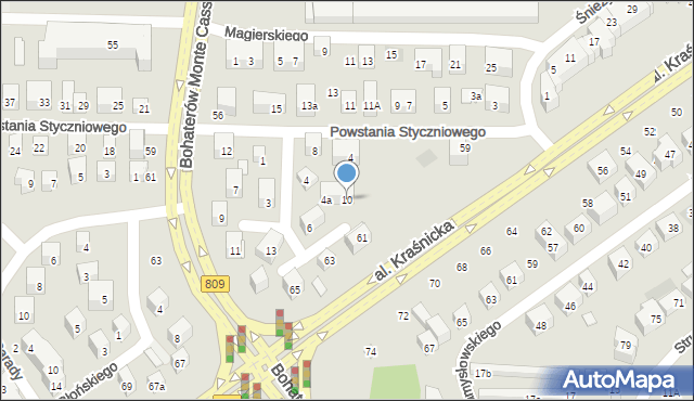 Lublin, Cieszkowskiego-Ćwieka Kajetana, 10, mapa Lublina