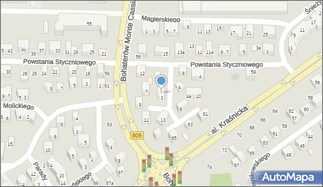 Lublin, Cieszkowskiego-Ćwieka Kajetana, 5, mapa Lublina