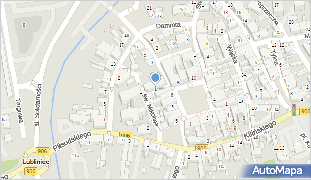 Lubliniec, Cicha, 1, mapa Lubliniec