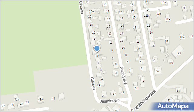 Lubliniec, Cisowa, 10, mapa Lubliniec