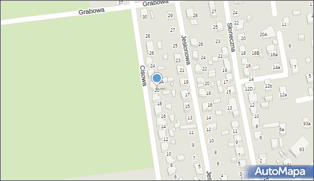 Lubliniec, Cisowa, 20, mapa Lubliniec