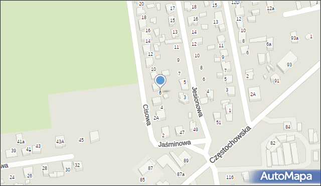 Lubliniec, Cisowa, 6, mapa Lubliniec